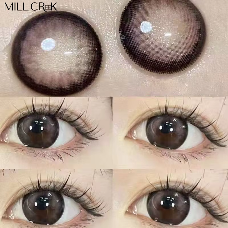 Lentilles de contact de couleur pour les yeux jaune naturel noir myopie