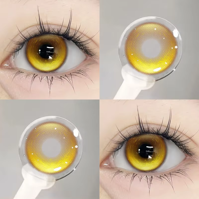 Paire Halloween Cosplay lentilles de Contact colorées pour les yeux Anime noir blanc couleur Contacts cosmétiques