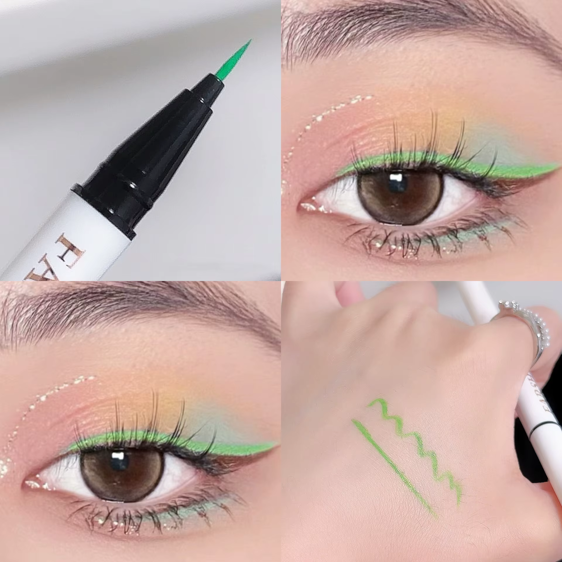 Eyeliner liquide Turquoise mat Ultra fin noir blanc