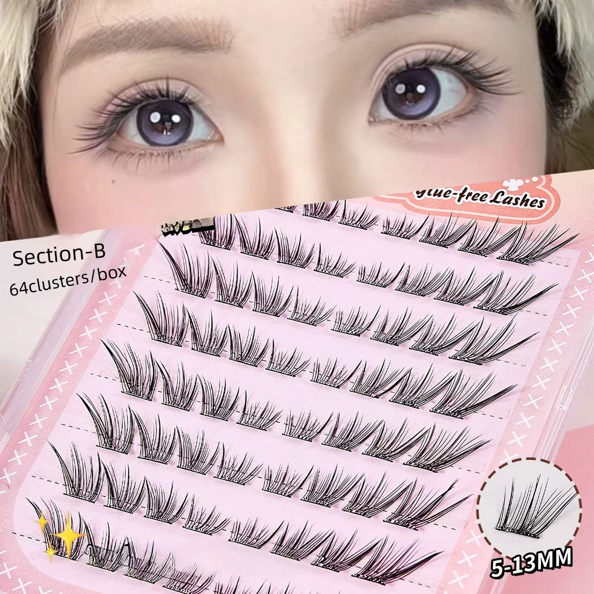 Faux cils auto-adhésifs sans colle