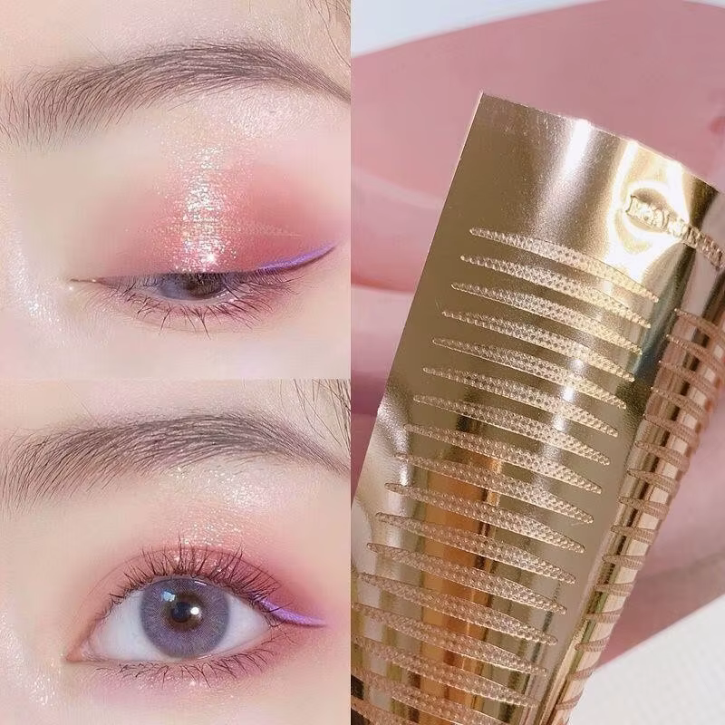 Autocollants invisibles à Double pli pour paupières, bande autocollante en dentelle naturelle, rayures Beige claires, outils de maquillage pour les yeux naturels pour fard à paupières