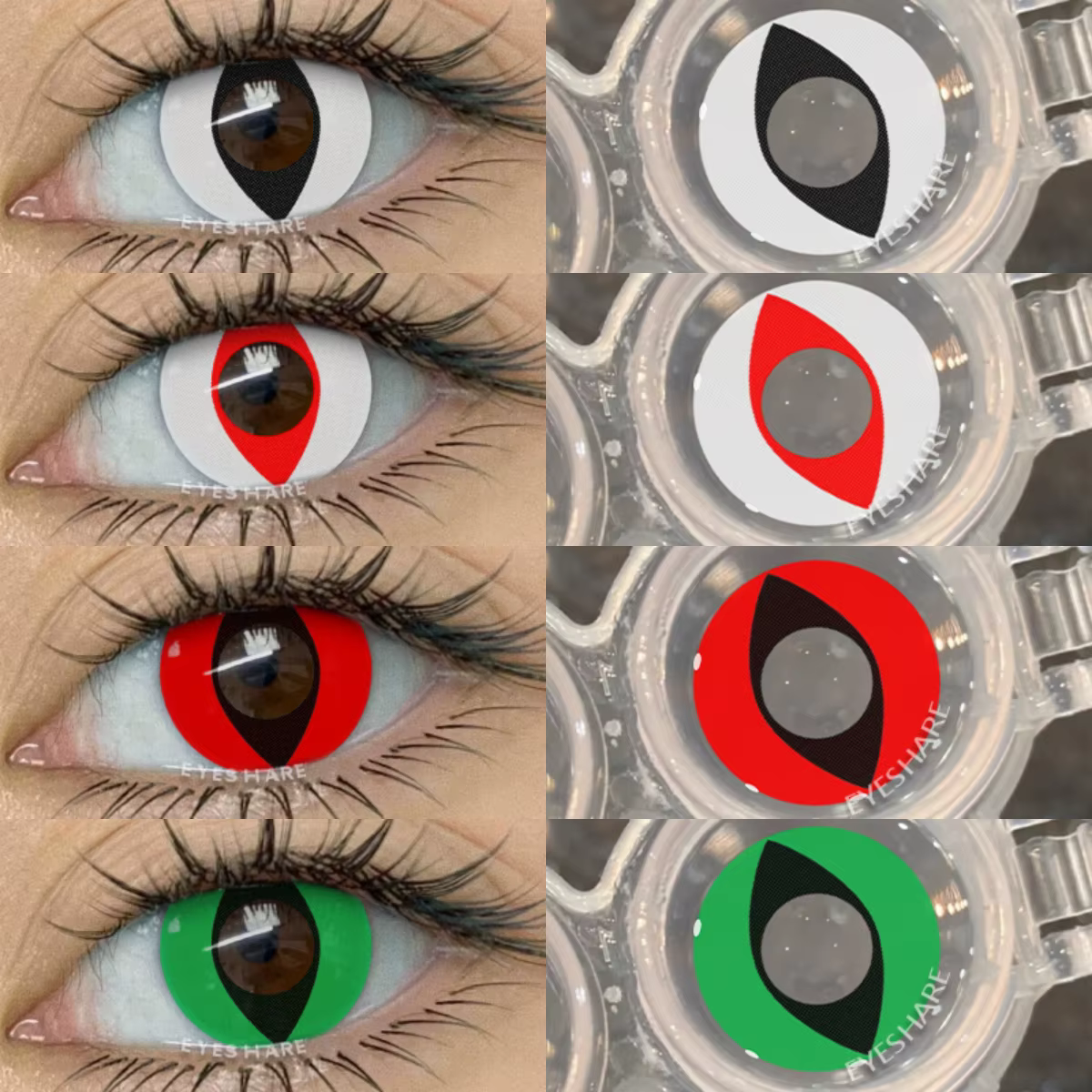 EYESHARE 2 pièces Cosplay lentilles de Contact colorées Anime Cateye