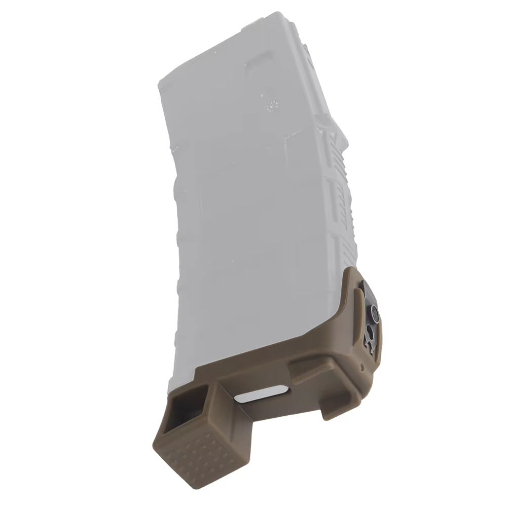 Plaque de base d'adaptation pour chargeurs GBB Airsoft style PMAG, avec système de retrait rapide et outil d'ajustement intégré