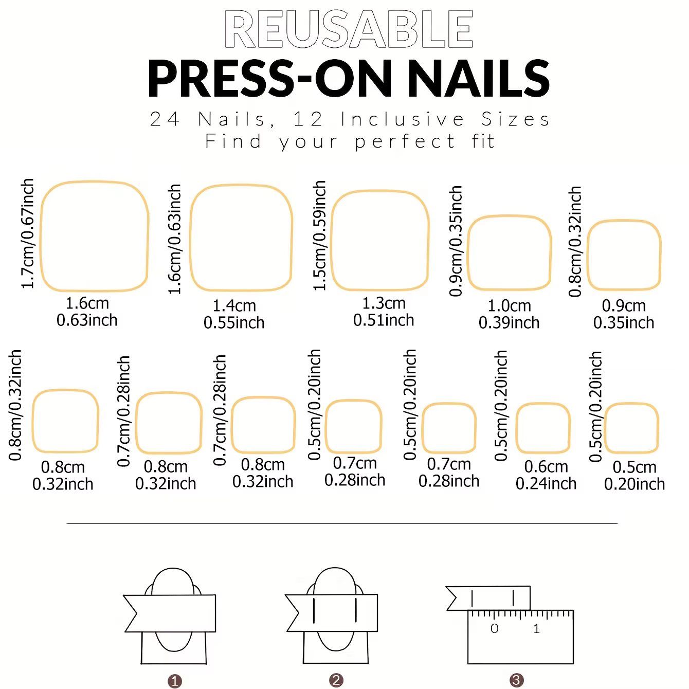 Améliorez instantané votre look avec 24 pièces-ensemble de faux pieds français courts carrés à couverture complète blanc