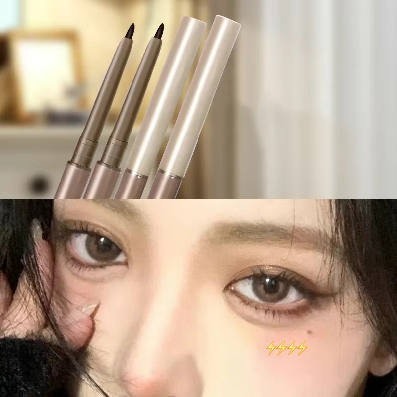 Eyeliner couché ver à soie Gel crayon 2in1 imperméable longue durée sans taches noir marron stylo à sourcils pour débutant maquillage cosmétiques