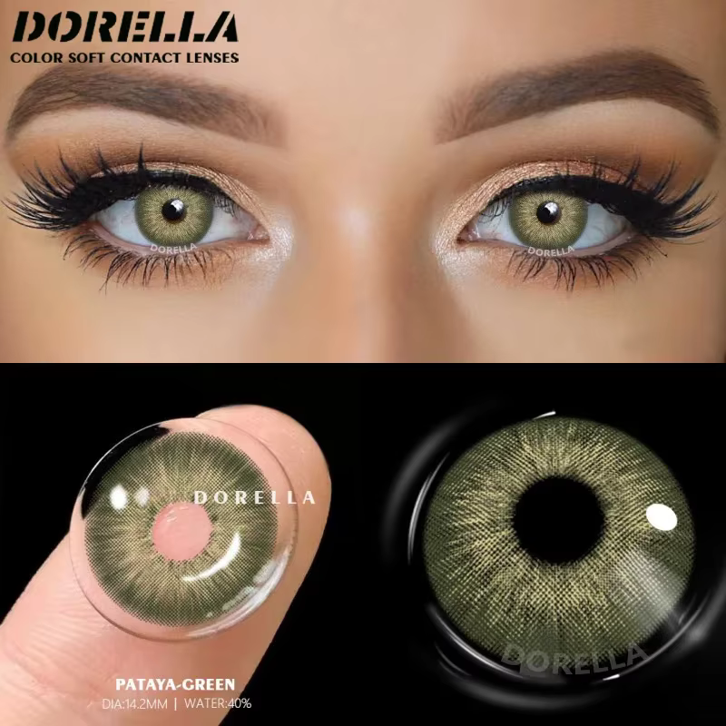 D'ORELLA 1 paire de lentilles de Contact de couleur pour les yeux, lentilles marron d'aspect naturel, lentilles grises, lentilles pour les yeux bleus, usage annuel, belle élève