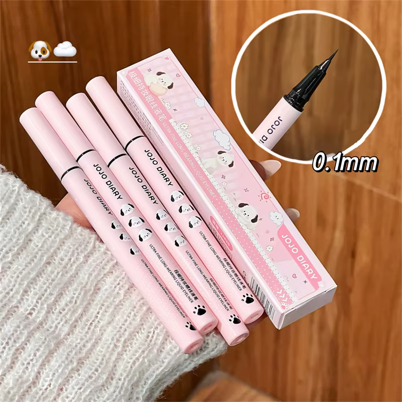 Stylo Eyeliner Liquide Ultra Fin 3 Couleurs Noir Imperméable Marron Effet Nacré Maquillage Yeux Grands et Lisses Séchage Rapide Cosmétique Femme