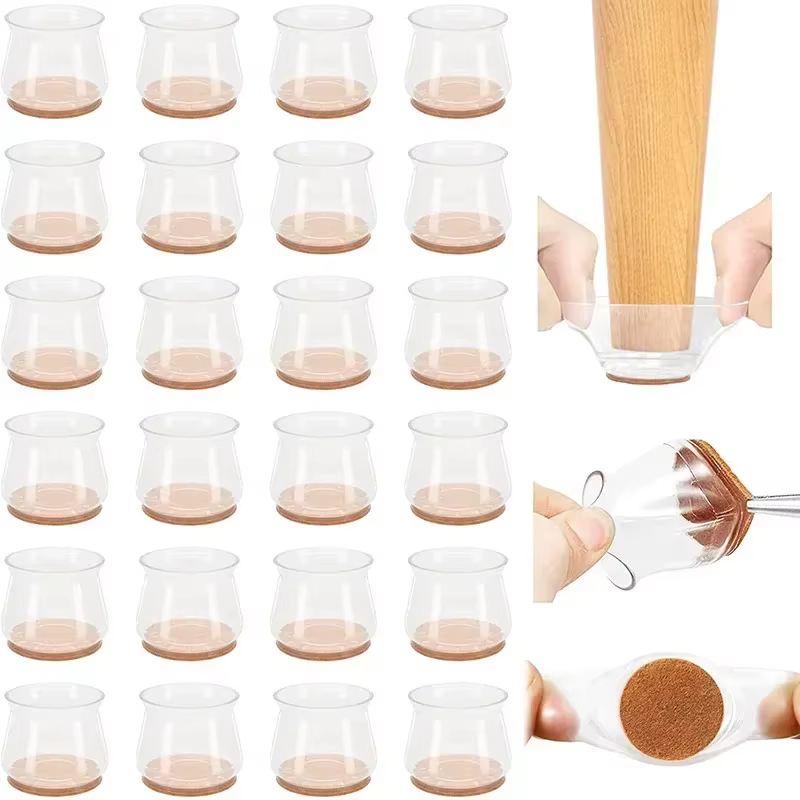 16 protège-pieds de chaise ronds en silicone, coussinets pour pieds de chaise, protège-pieds de meubles, antidérapants, réduisent le bruit