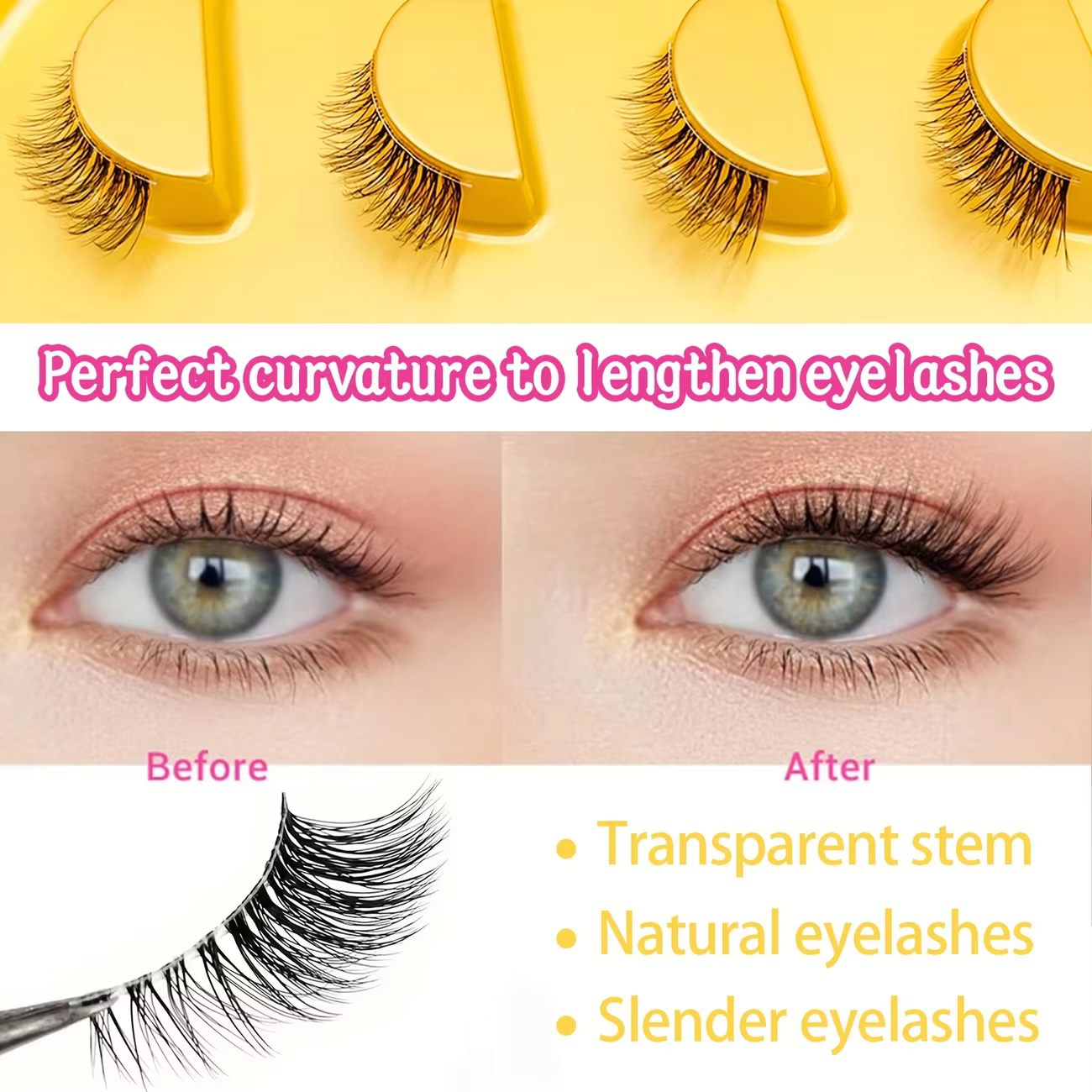 Cinq paires de faux cils mi-longs pour un look naturel
