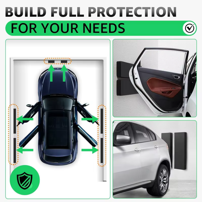 Lot de 4 protections murales pour garage, pare-chocs de porte de voiture, protection d'angle de mur, auto-adhésives, résistantes aux rayures et aux dommages