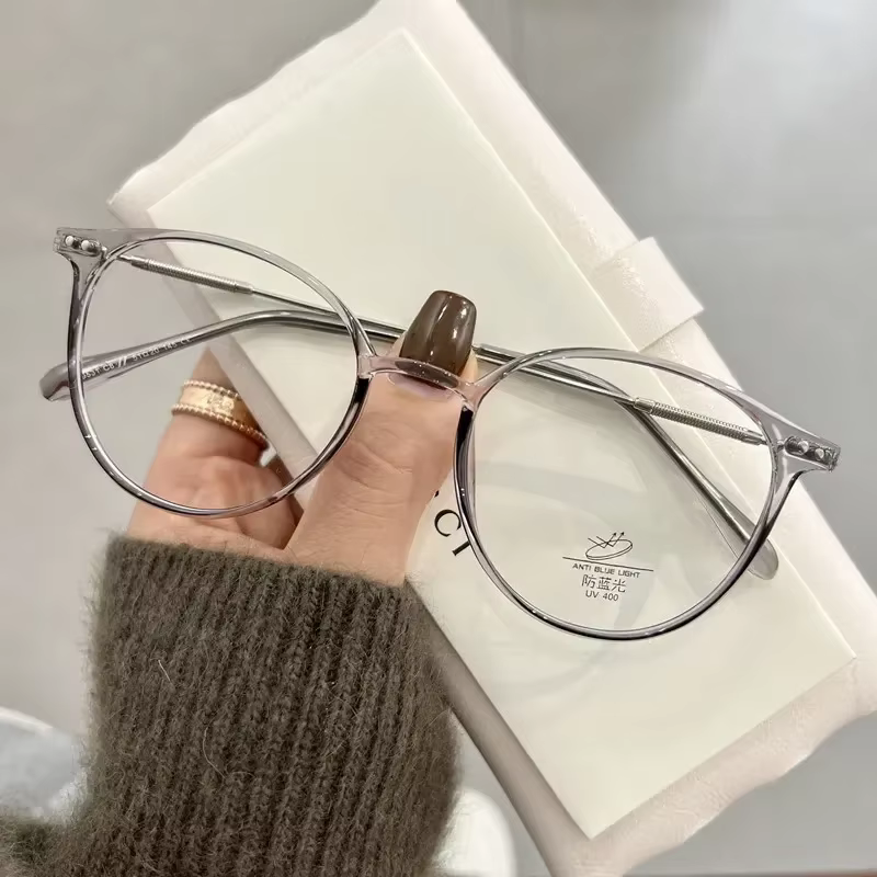 Lunettes de myopie ultralégères Anti-lumière bleue, monture ronde Vintage, unisexe, pour femmes, pour myopie