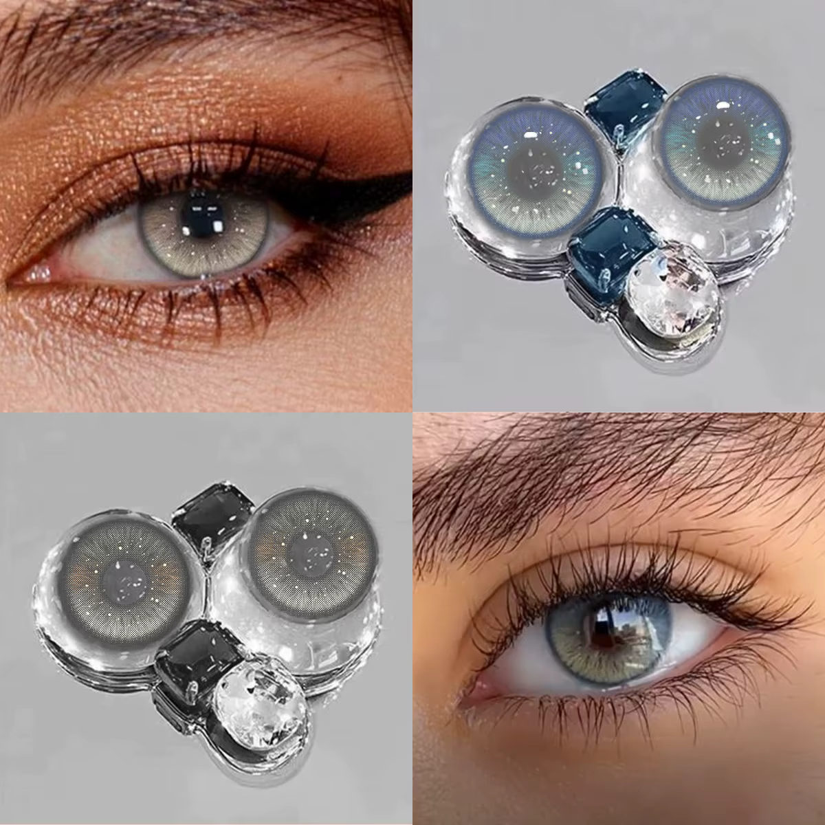 VISUASHOW Iris Grey Lentilles de contact colorées naturelles à usage semi-annuel