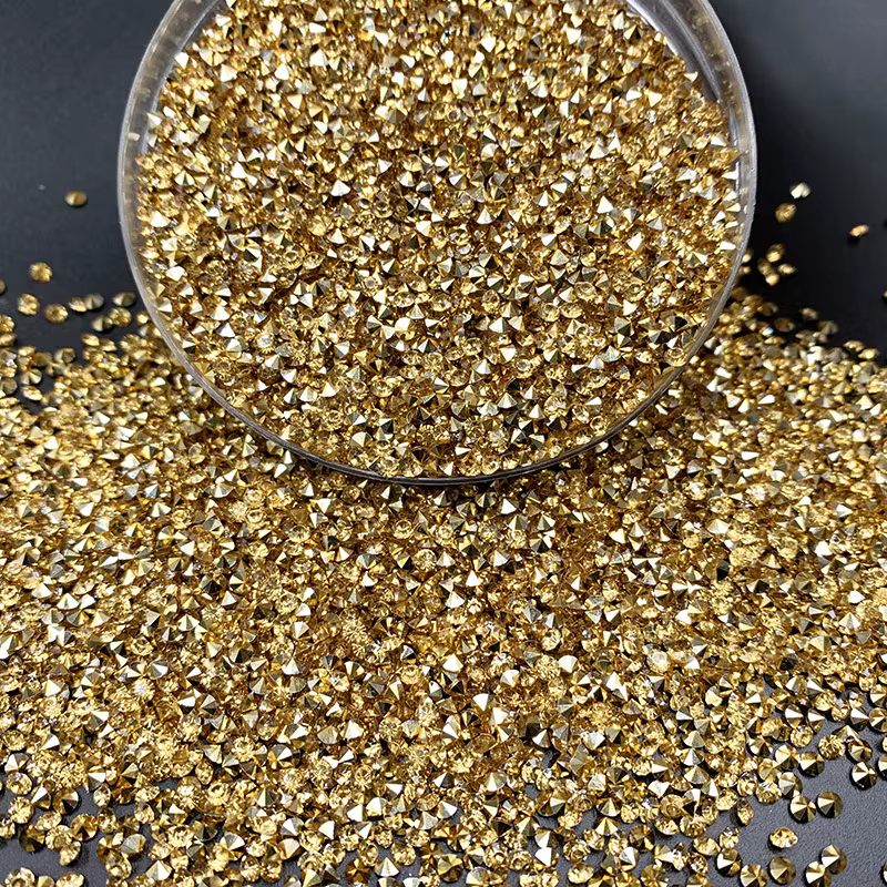 Diamant en résine à fond pointu de 3 mm, fond argenté, fond doré, diamant à fond pointu, diamant pour décoration d'ongles DIY, couleur D