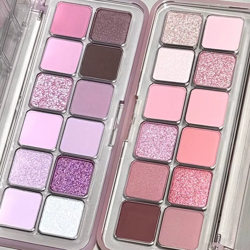 Palette de fards à paupières 12 couleurs cerise prune