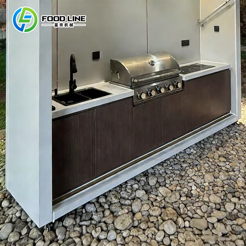 Meubles de cuisine d'extérieur, ensemble de cuisine d'extérieur avec barbecue et évier, cuisine pliante d'extérieur