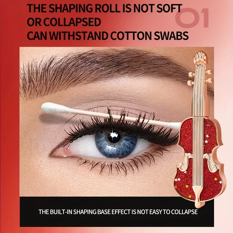 Mascara coiffant pour violon, allongeant les boucles, imperméable, mince, Long, tête de brosse Fine, très fin, durable, sans bavures, maquillage pour les yeux