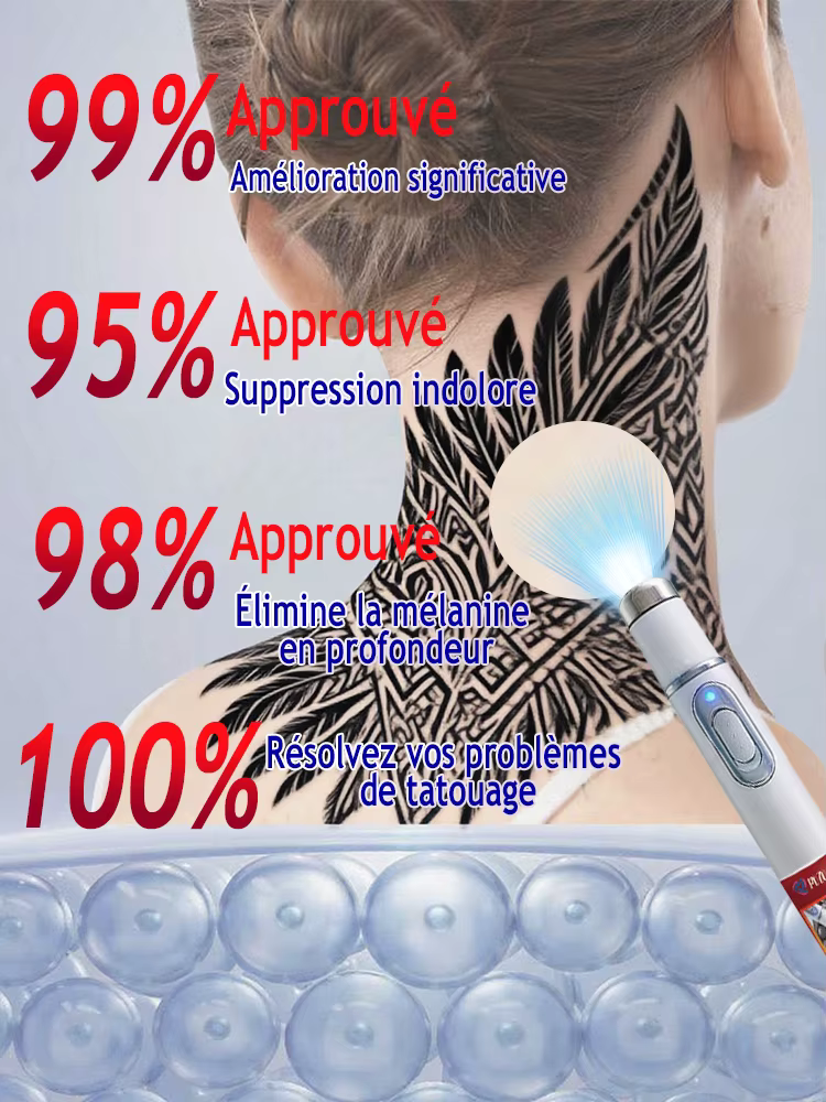 Thérapie par la lumière bleue pour les tatouages : élimination indolore des tatouages, kits à prix réduits disponibles.