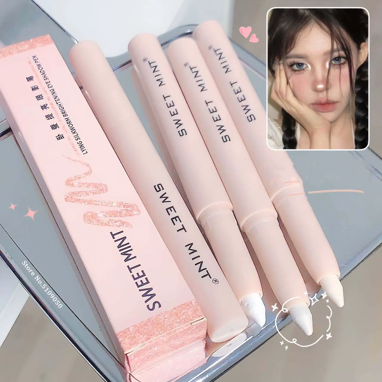 Eyeliner blanc brillant paillettes fard à paupières bâton Eye Liner stylo 15 couleurs mat marron rose nacré yeux maquillage éclaircir ver à soie