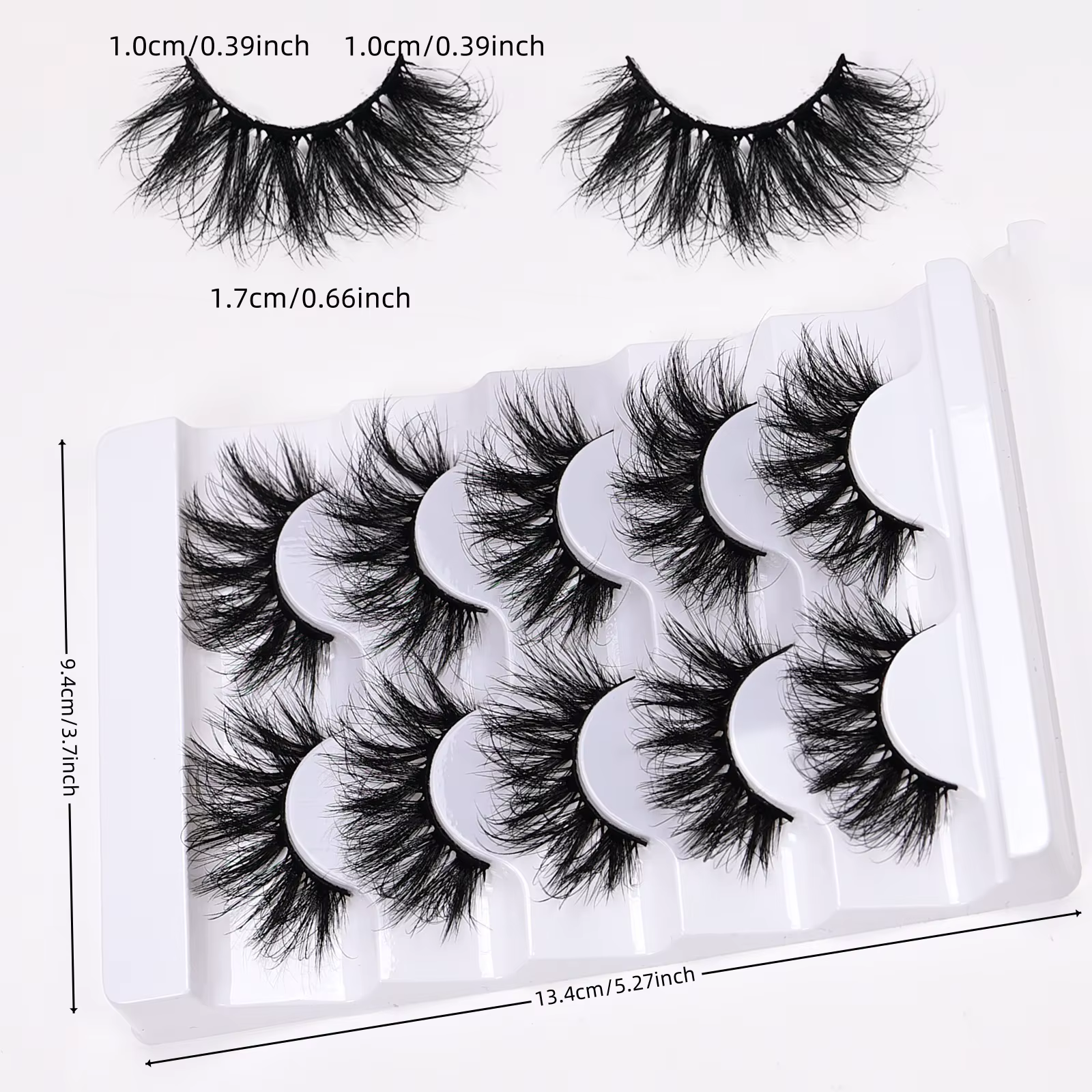 5 paires de faux cils en vison synthétique