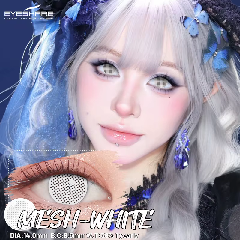 EYESHARE Cosplay lentilles de Contact blanches pour les yeux 1 paire