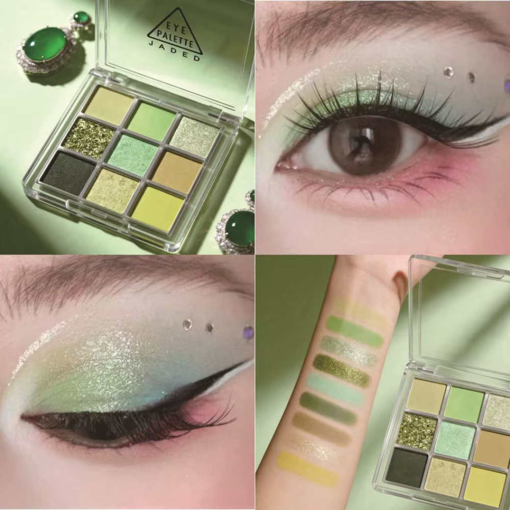 Palette de fards à paupières vert menthe 9 couleurs