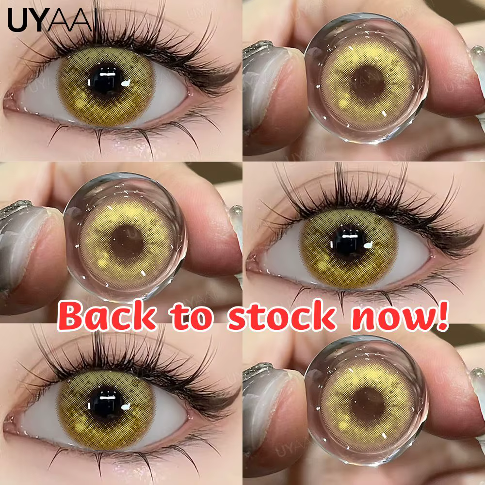 UYAAI 1 paire de lentilles de contact jaunes maquillage beauté annuel doux mode santé Anime Cosplay yeux