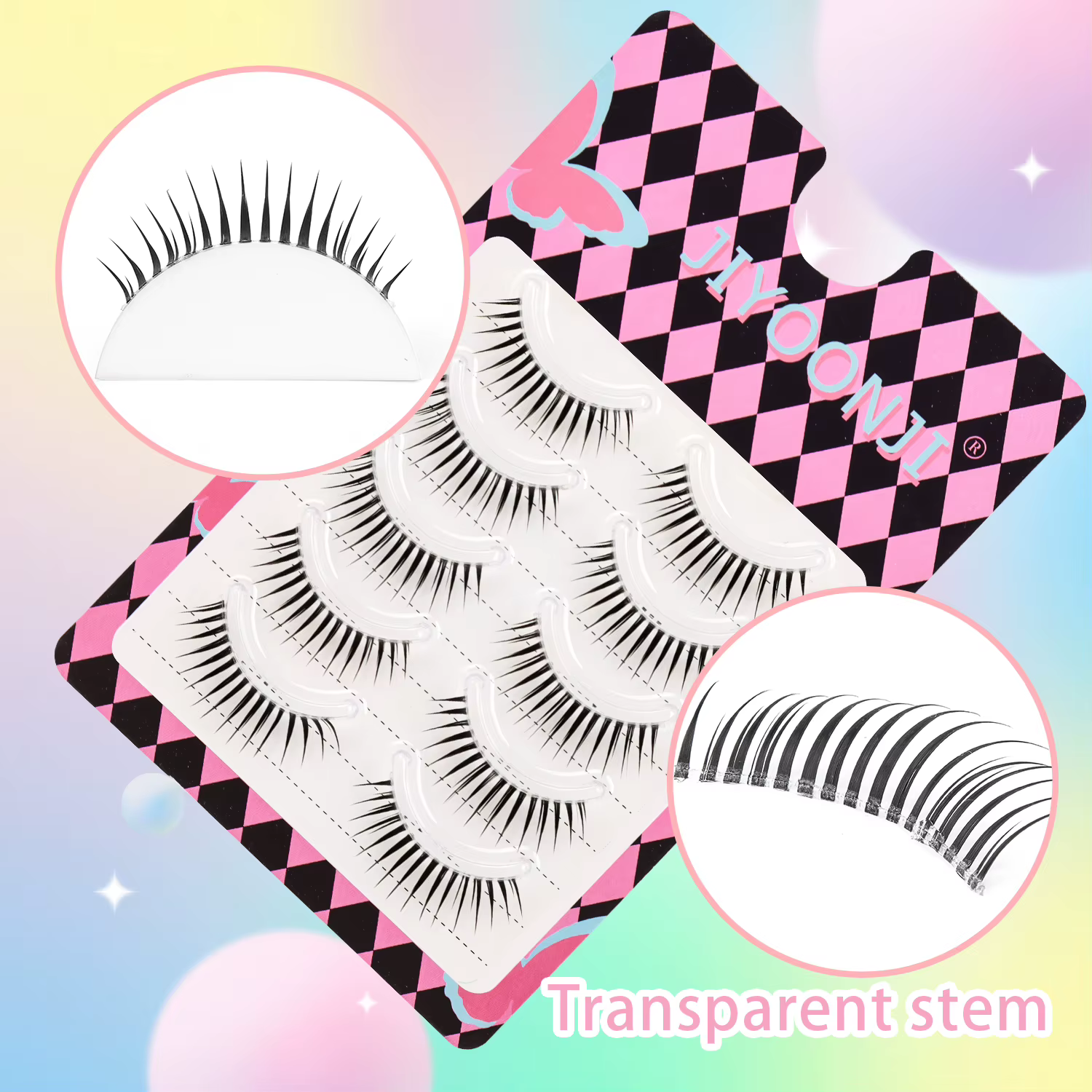 5 paires de faux cils de style dessin animé