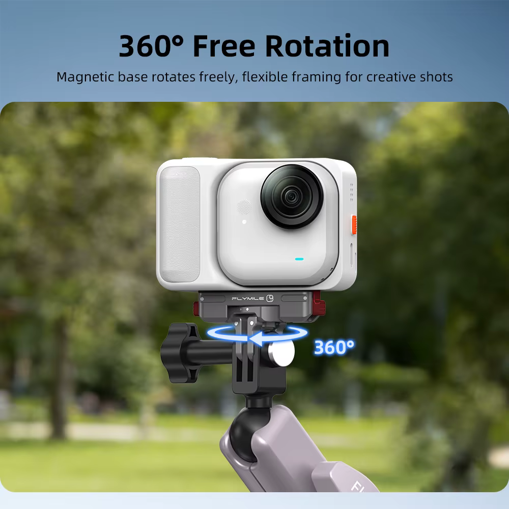 Base à dégagement rapide Flymile pour accessoires Insta360 GO Ultra, support magnétique rotatif, adaptateur métallique pliable