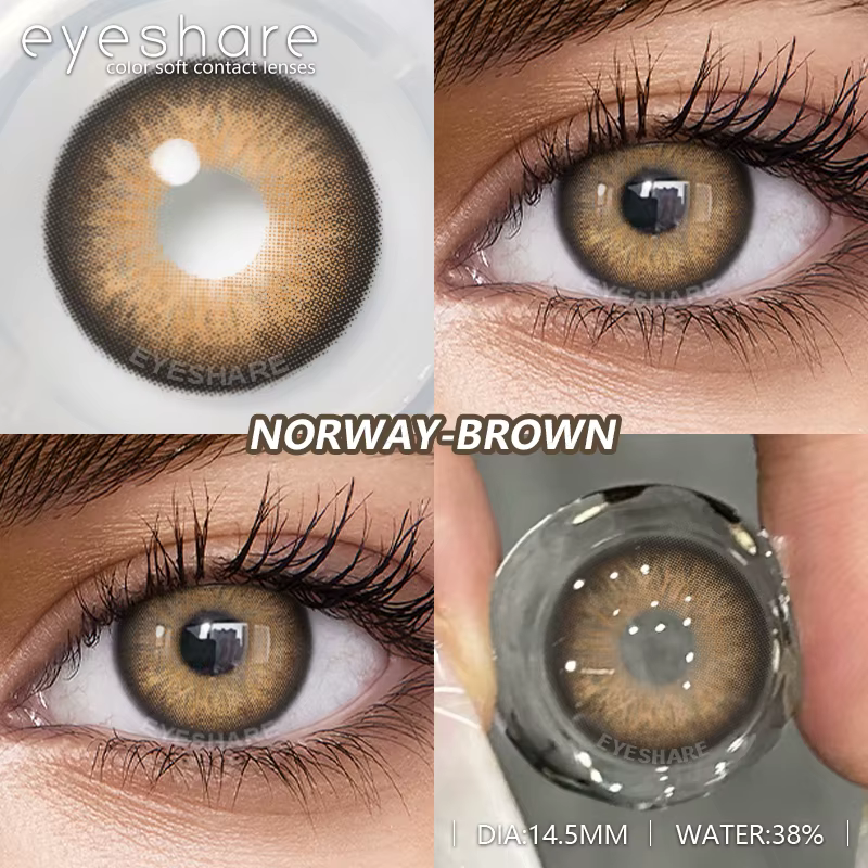 EYESHARE Contacts gris pour les yeux lentilles de contact colorées mode lentille bleue marron