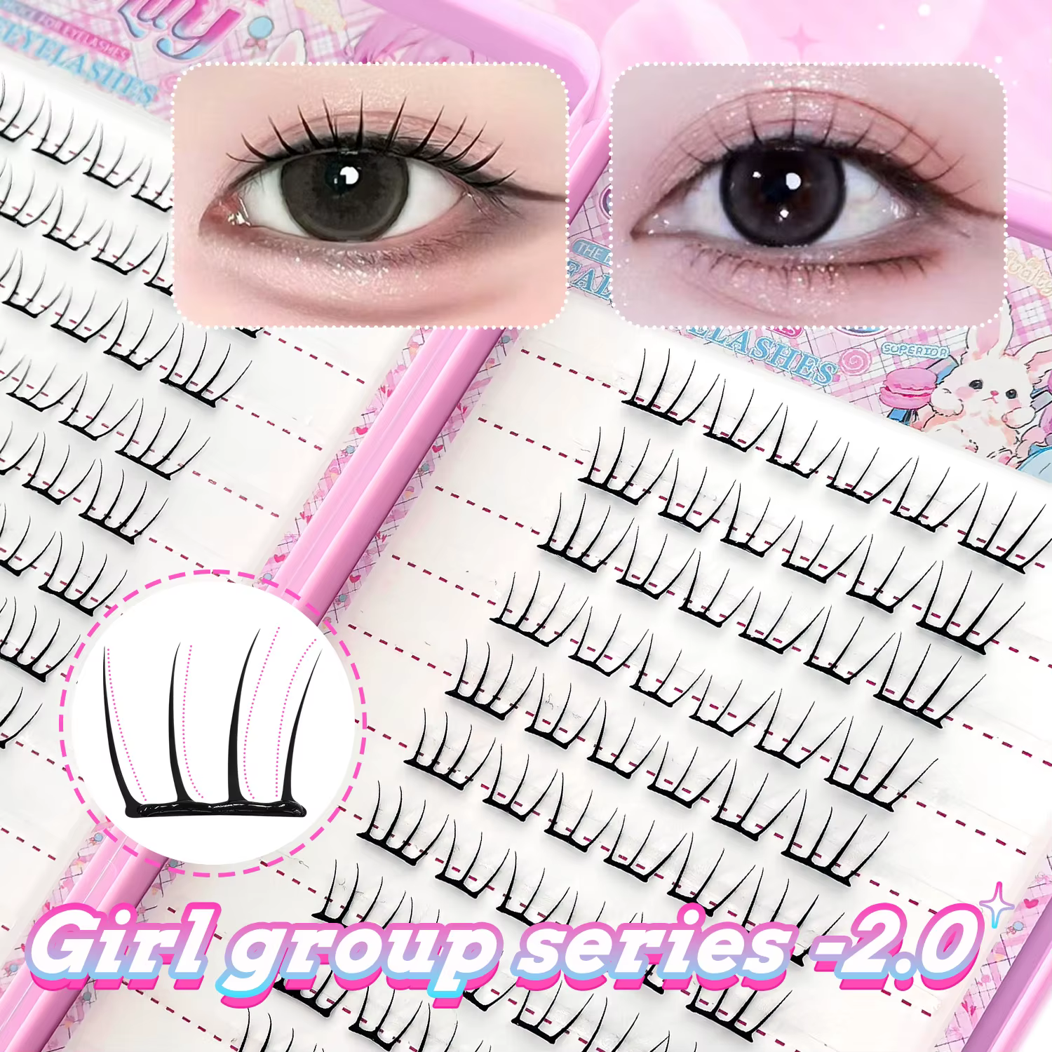 【Style K-pop 2.0】Faux cils autocollants - Pas de colle nécessaire