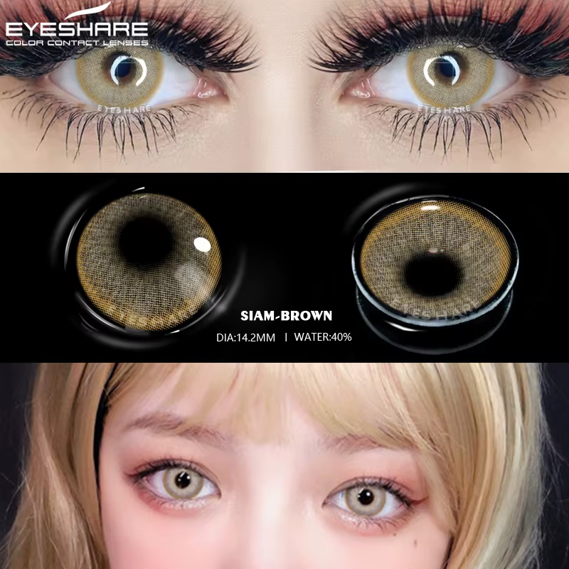 EYESHARE 1 paire de lentilles de Contact de couleur pour les yeux cosmétiques SIAM