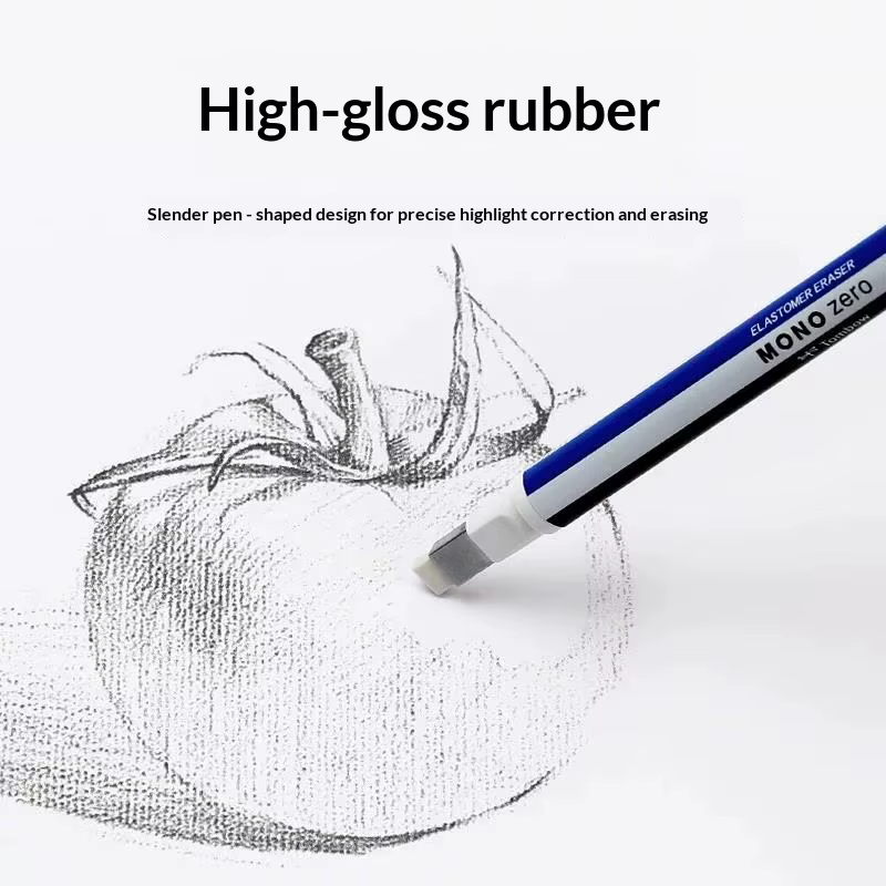 Stylo surligneur Tombow MONO Zero Eraser (pointe ronde/carrée) – Gomme à effacer rechargeable ultra-fine pour le dessin de détails, le croquis et l'art