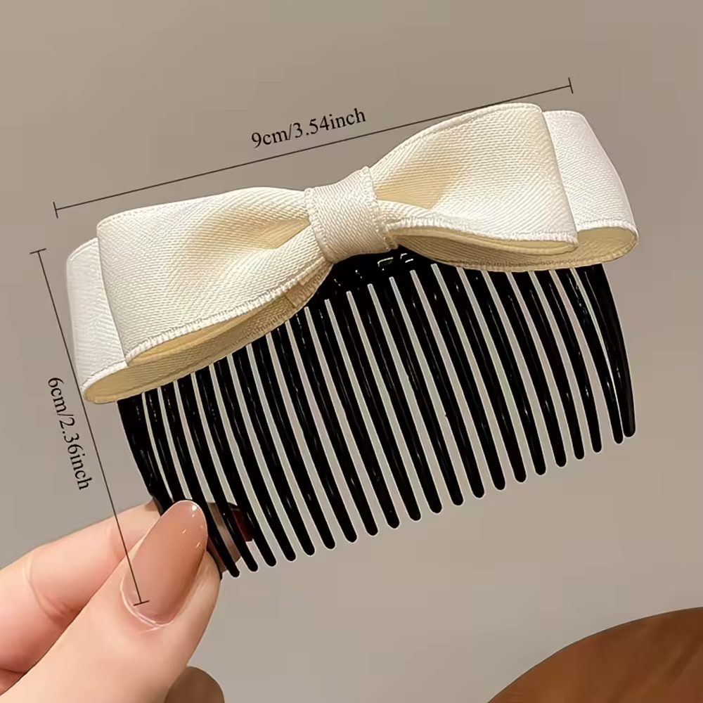 2 peignes à cheveux en forme de nœud pour l'arrière de la tête, épingles à cheveux élégantes pour le front, peignes latéraux pour lisser les franges (noir, blanc, rouge) adaptés aux femmes, cadeau par
