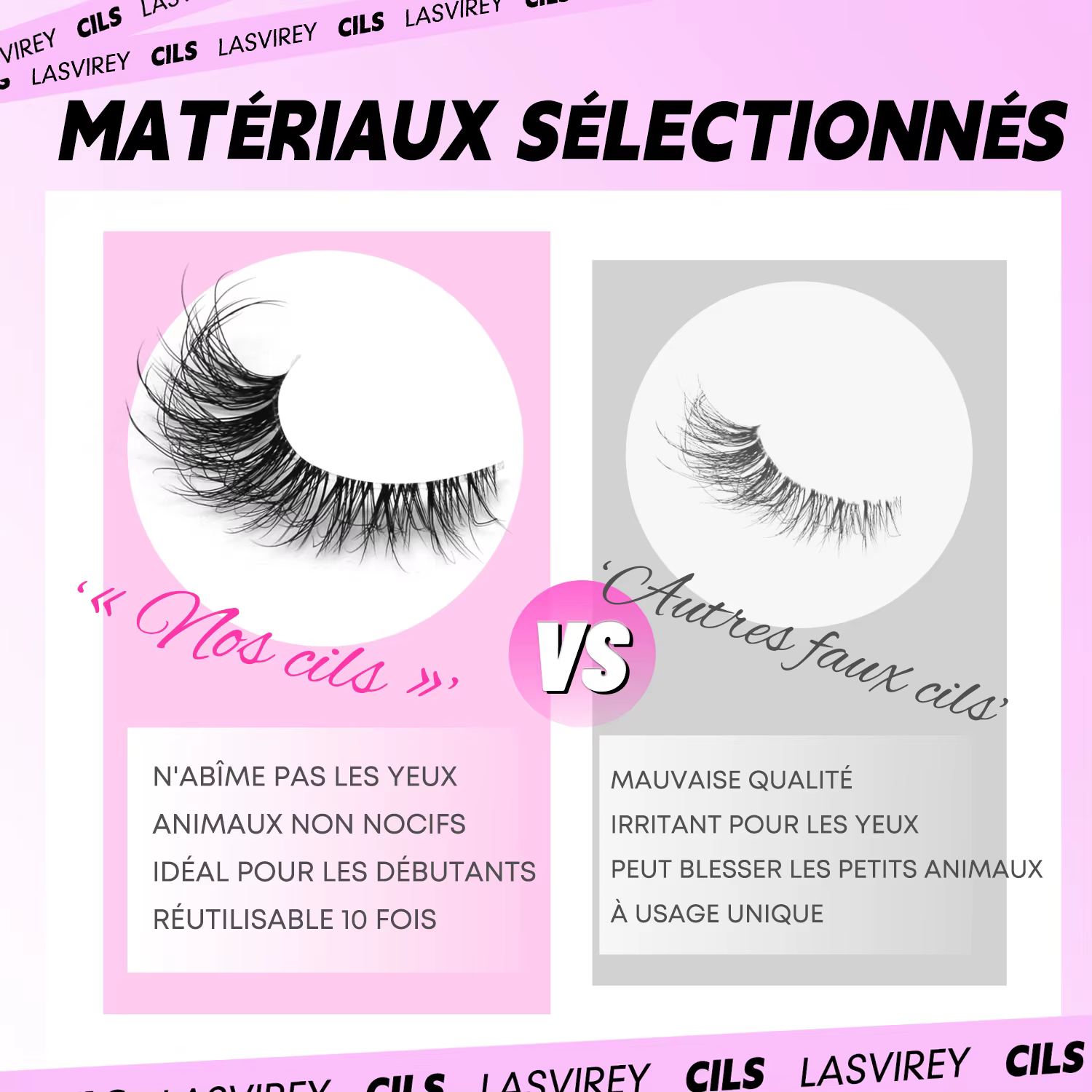 LASVIREY Cils effet œil de chat