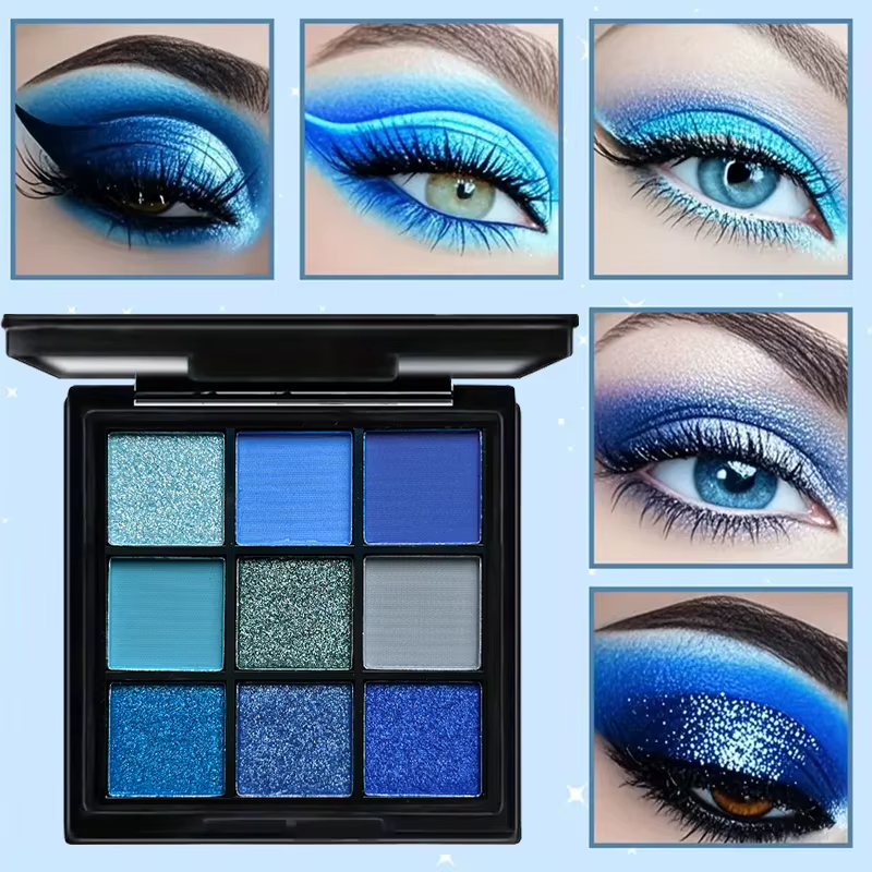 Palette de fards à paupières bleu