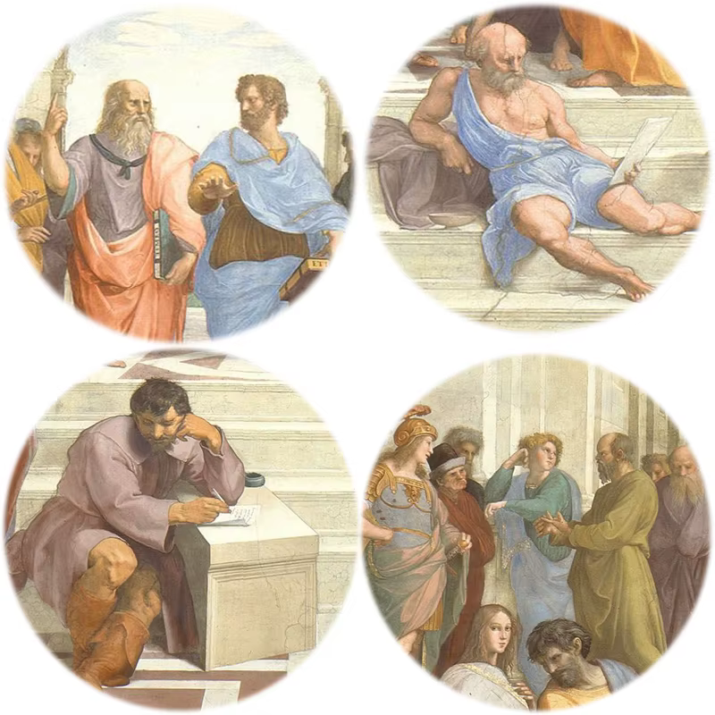 Célèbre école d'art de peinture d'athènes de Raphael, affiches et imprimés sur toile, images d'art murales