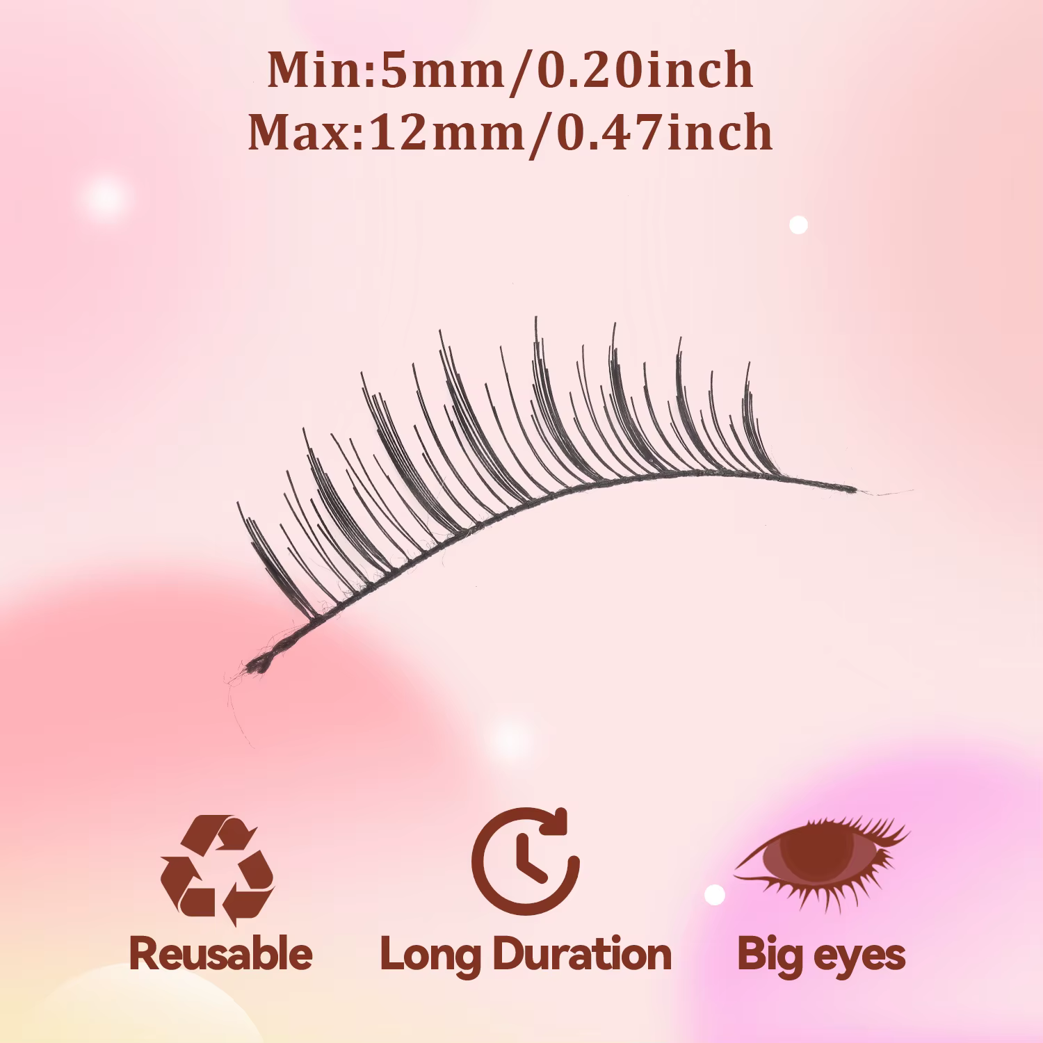 10 paires de faux cils naturels
