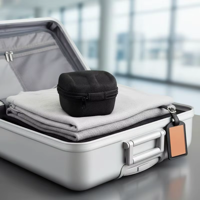 Boîte de rangement EVA pour montre noire, doublée de velours avec des coussinets doux pour un transport sécurisé