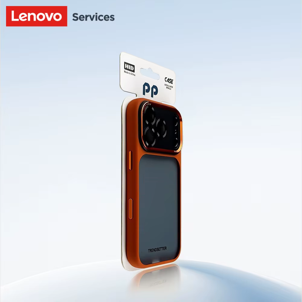 Lenovo – coque de téléphone transparente mate, bouclier Orange de luxe, pour iPhone 16 17 Pro Max, nouveaux boutons métalliques, sensation de peau, antichoc