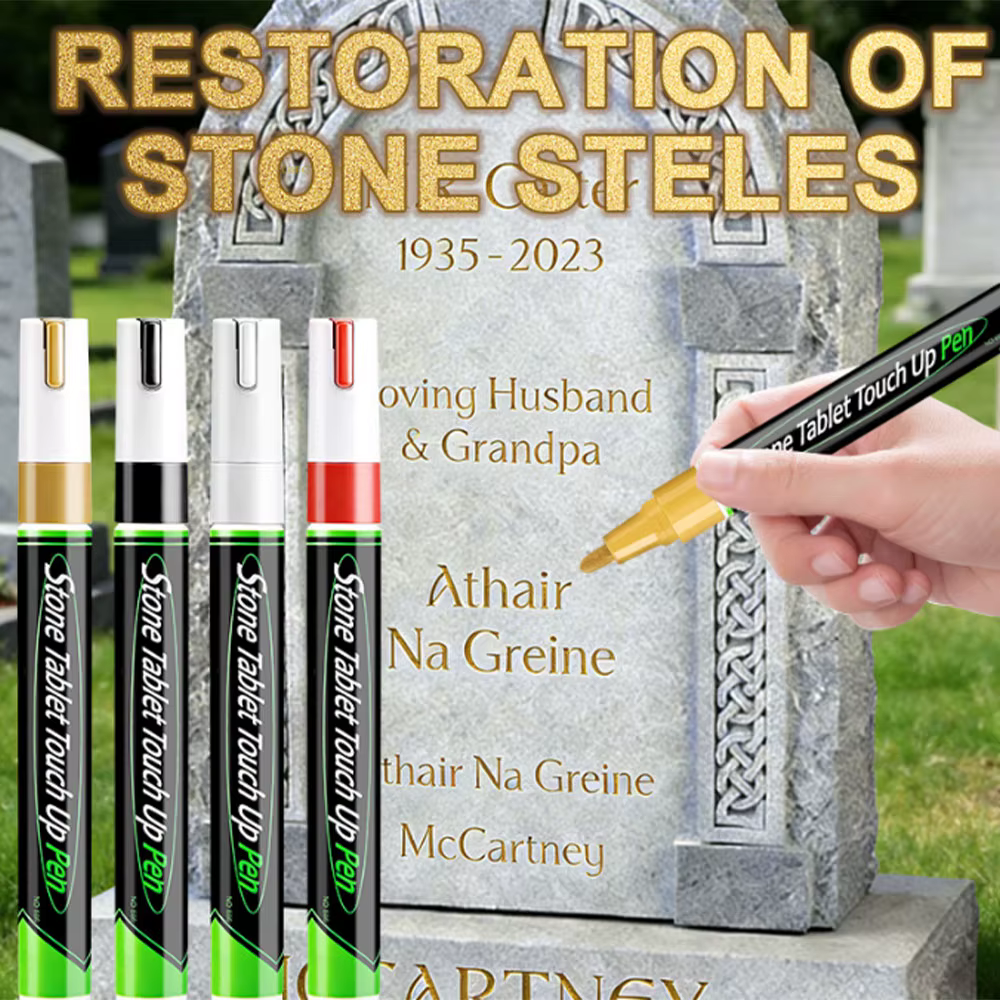Marqueurs de pierres tombales de différentes couleurs, conçus pour restaurer le texte délavé sur les pierres tombales et les surfaces en granit, résistants aux intempéries et imperméables, pour l'entr
