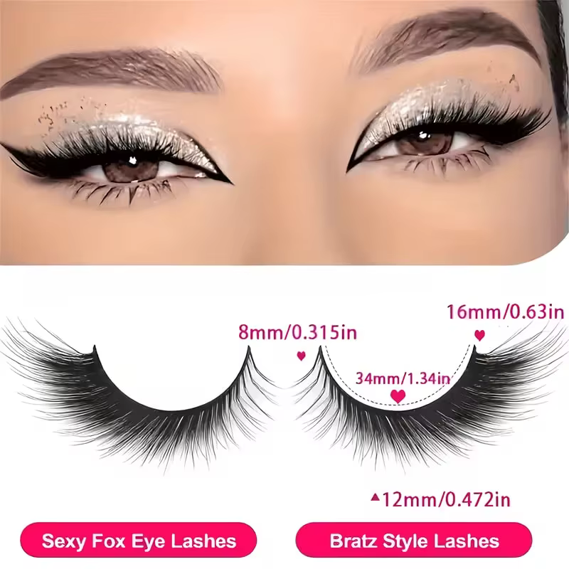 5 paires de faux cils aspect naturel