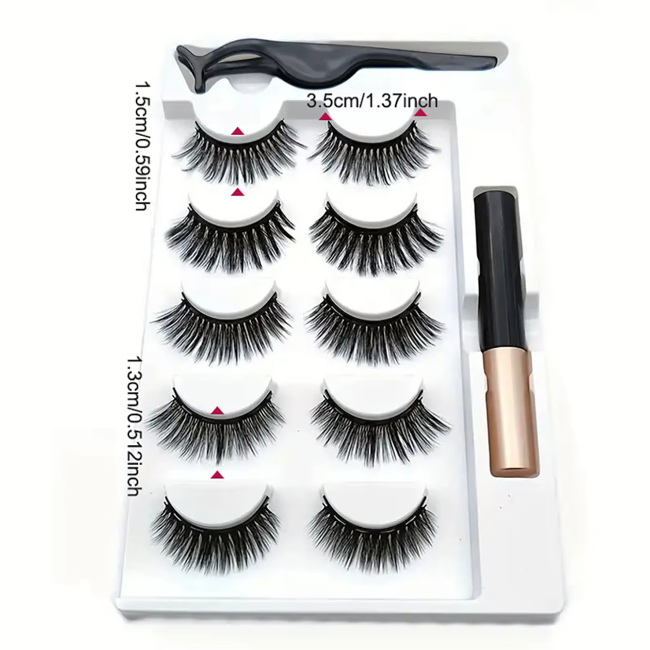 5 paires de faux cils magnétiques 8D