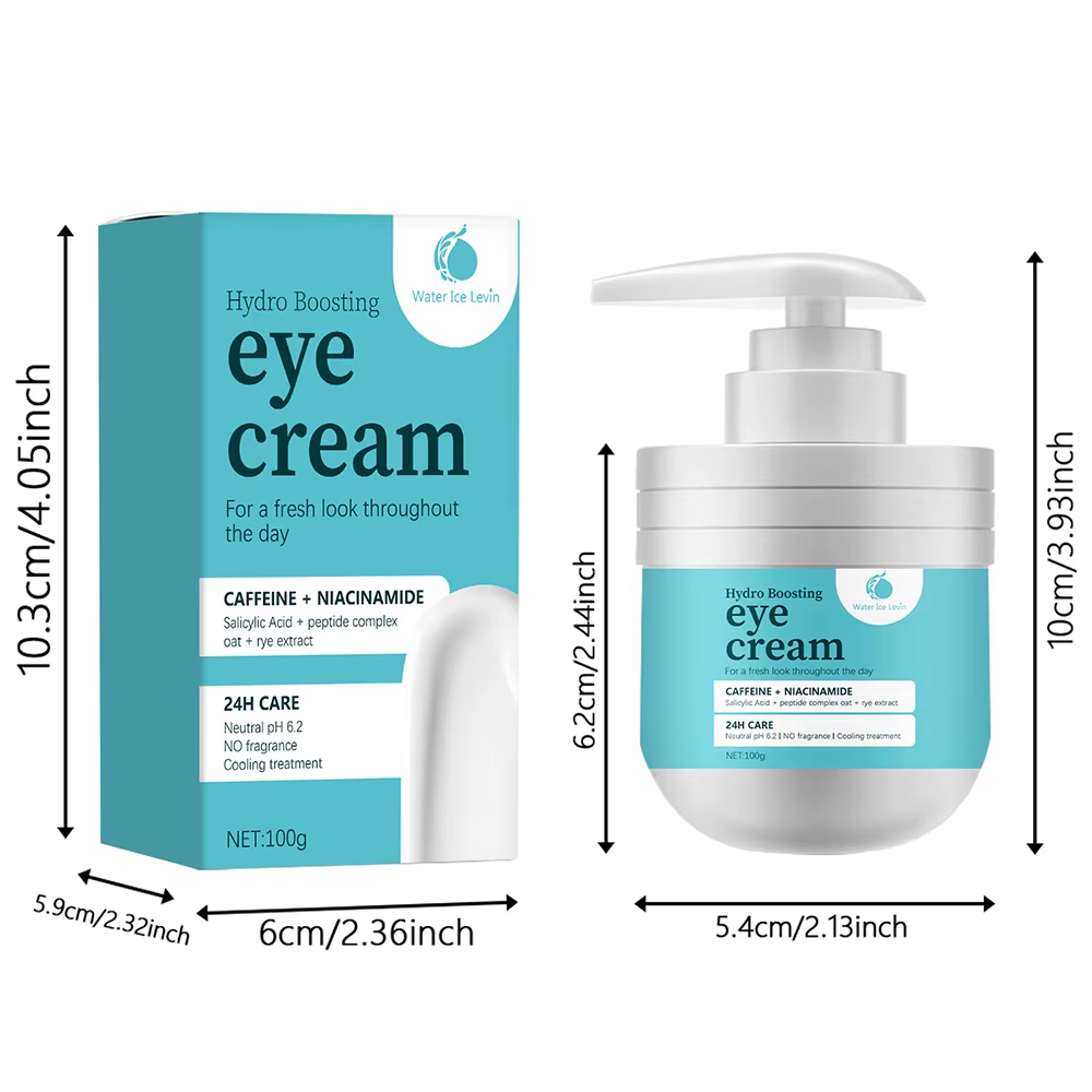 100g Crème hydratante pour les yeux : caféine + acide aminosalylique niacin + complexe peptidique + extrait de seigle