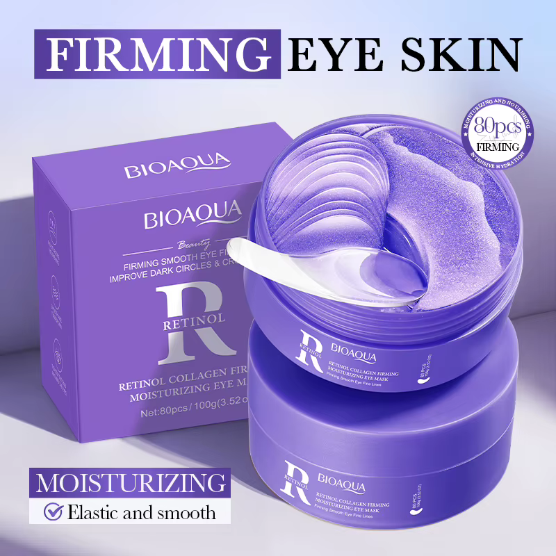 80 pièces BIOAQUA rétinol cristal collagène masque pour les yeux Anti cernes Anti-rides hydratant Anti-âge patchs