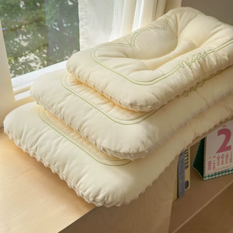 Oreiller bas confortable pour parents et enfants, en coton pur et velours doux, double face, pour enfants et adultes, 30x50 40x60 48x74cm