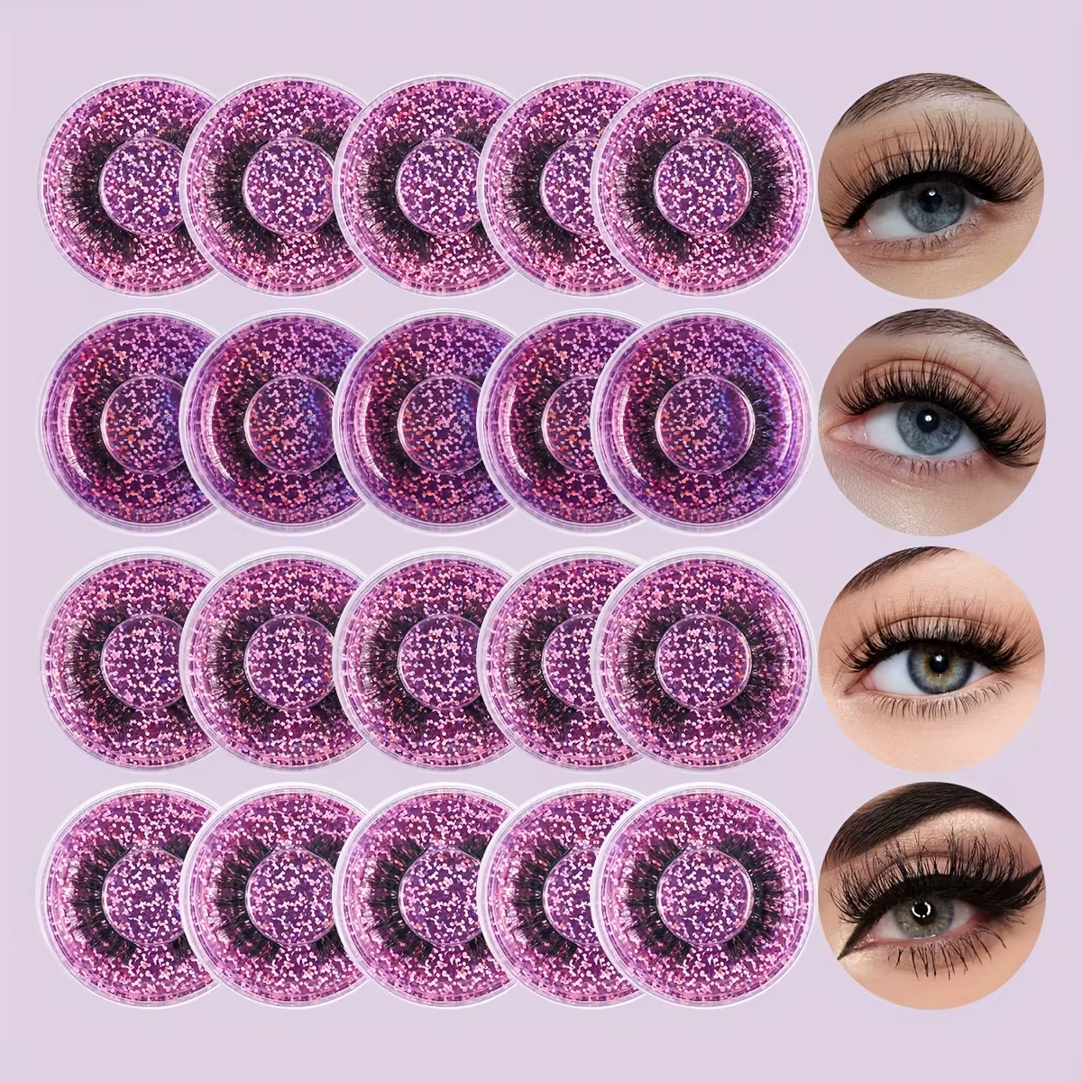 20 paires 4 Styles vaporeux Faux vison