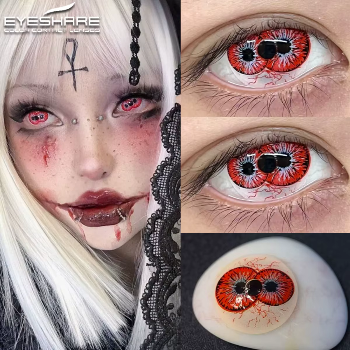 EYESHARE 1 paire de lentilles de Contact de couleur Cosplay pour les yeux