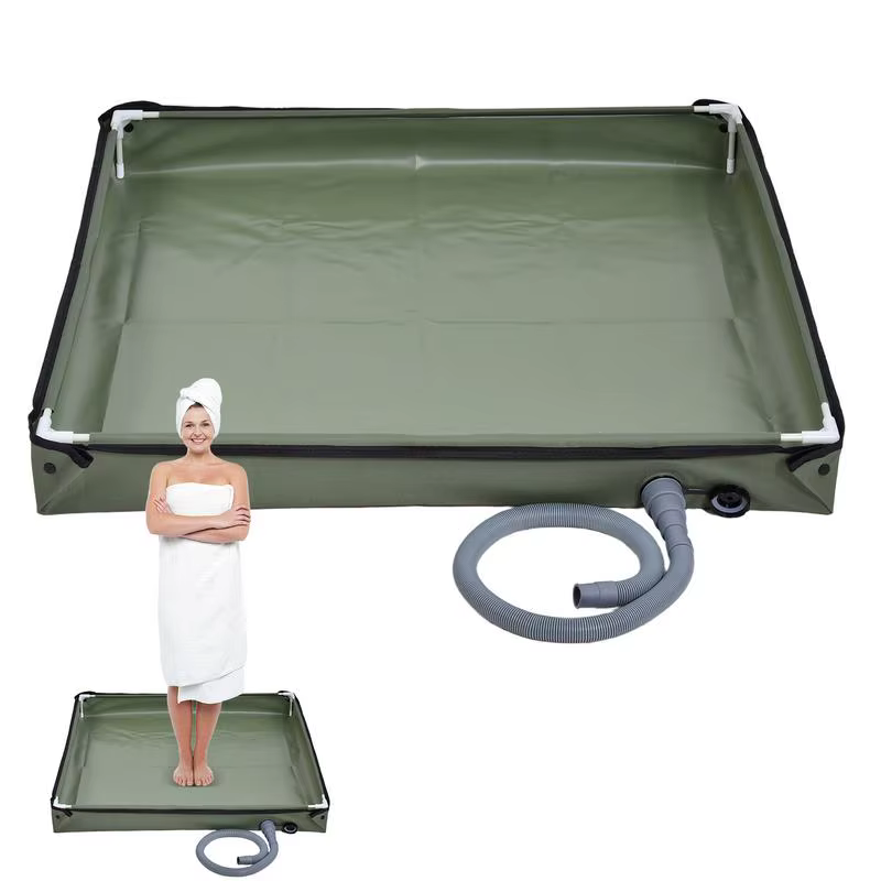 Base de sol de tente de douche pliable, plateau de douche d'extérieur, poêle de douche pliante, Base de lavabo de douche pour animaux de compagnie pour Camping voyage