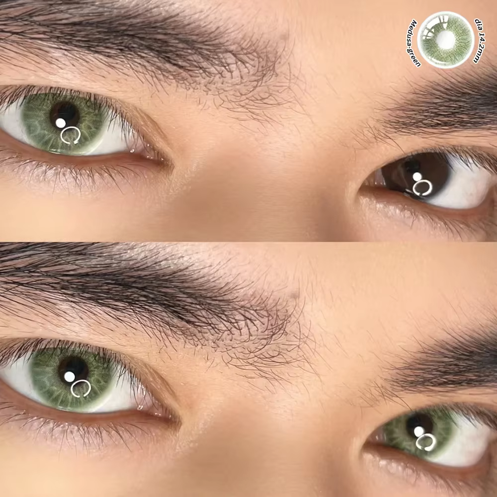 1 paire myopie lentilles vertes mode