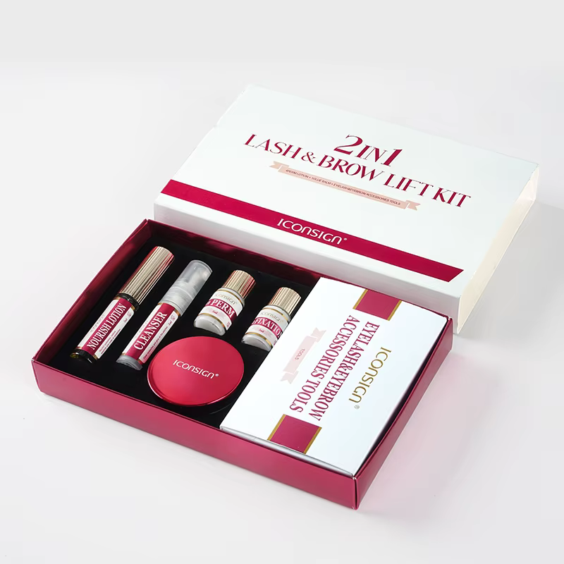 ICONSIGN 2IN1 professionnel rapide Perming cils et brun Kit de sauvetage durable 6-8 semaines Mascara levage